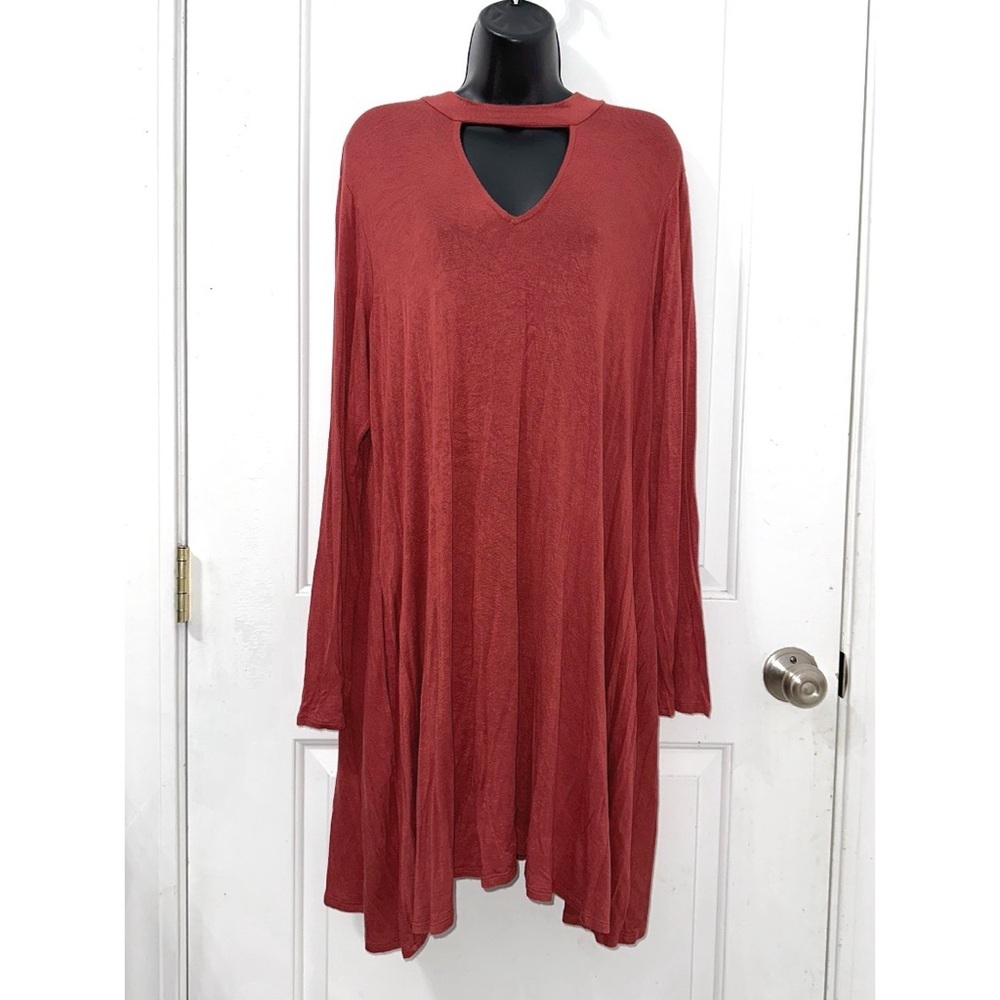Vanity brand long-sleeve tunic dress with v-neckline, size 2xl